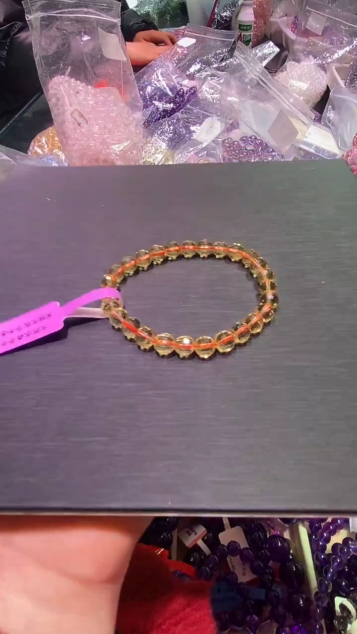 【闪购商品】水晶手链未镶嵌巴西暴力黄切面时尚款手串多样发其一