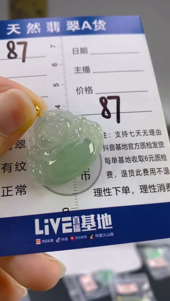 【闪购商品】翡翠颈饰18K金镶嵌天然A货翡翠