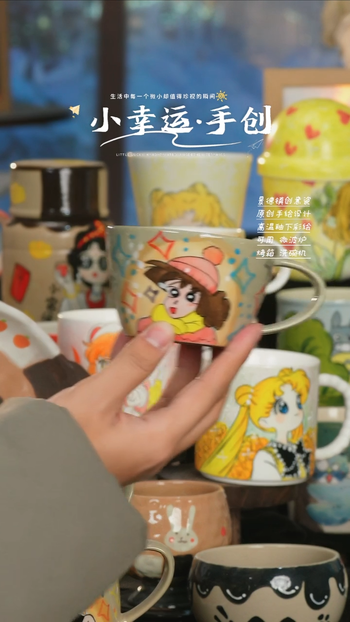 【闪购商品】小幸运纯手工手绘陶瓷