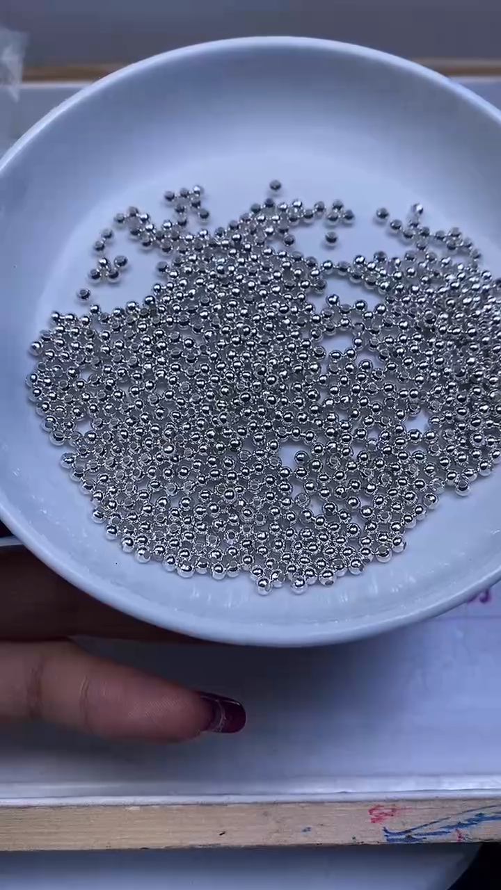 合金散珠玛瑙/玉髓C12合琻 银色隔珠3mm50个7.5元