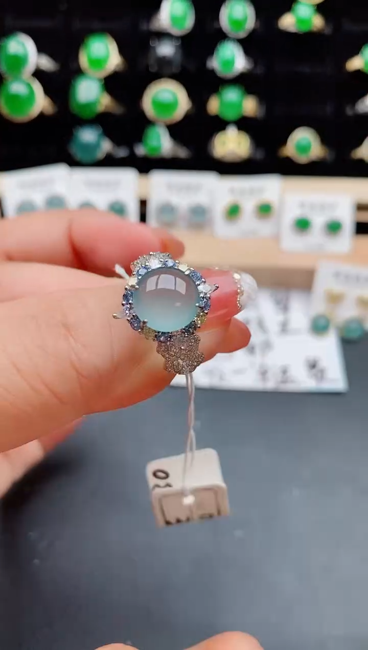 【闪购商品】翡翠戒指银S925镶嵌508050
