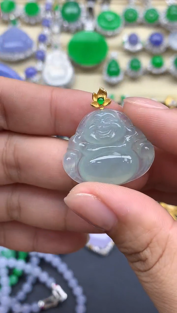 翡翠18K金镶嵌颈饰136-春日珠宝