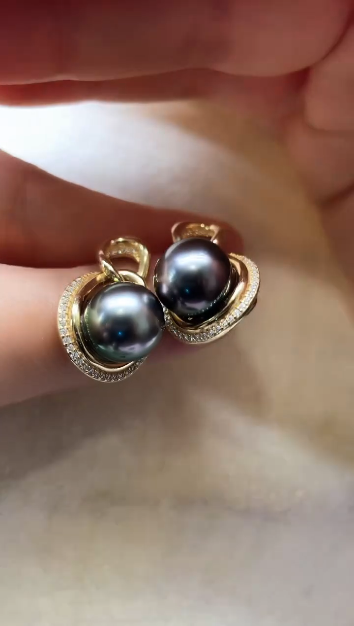 【闪购商品】海水珍珠耳钉未镶嵌大溪地耳钉