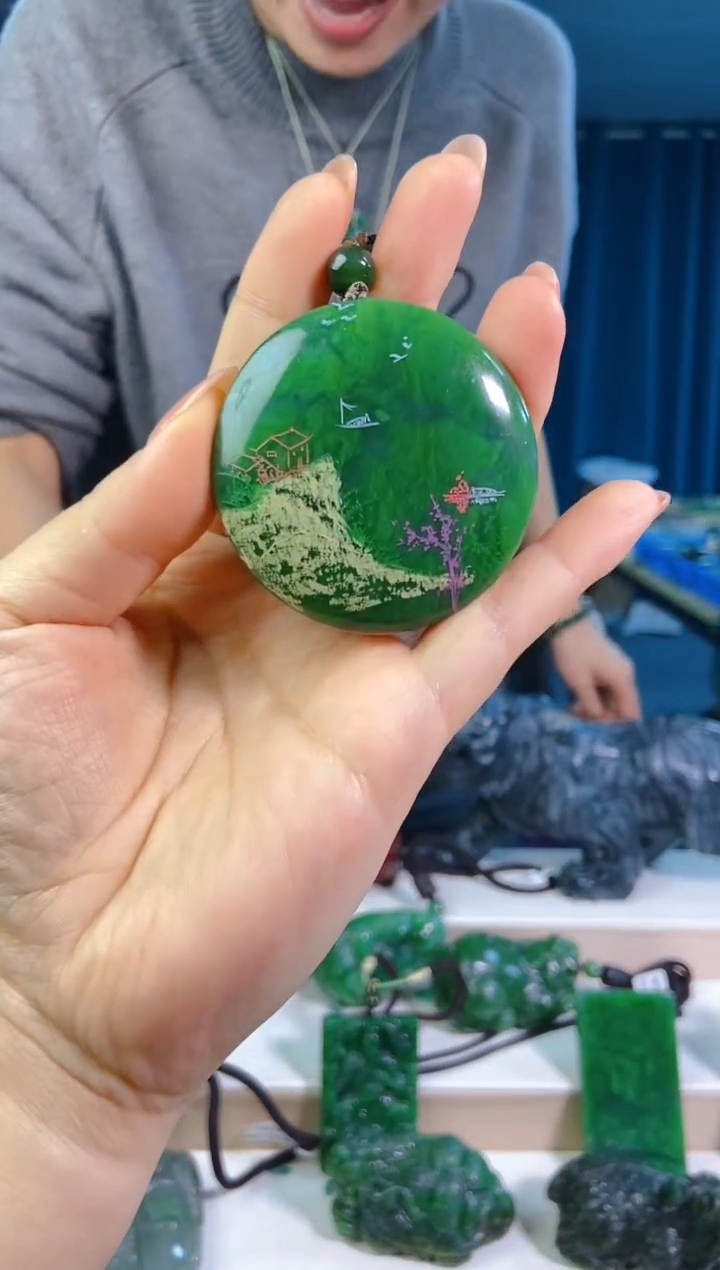 和田玉未镶嵌挂件1