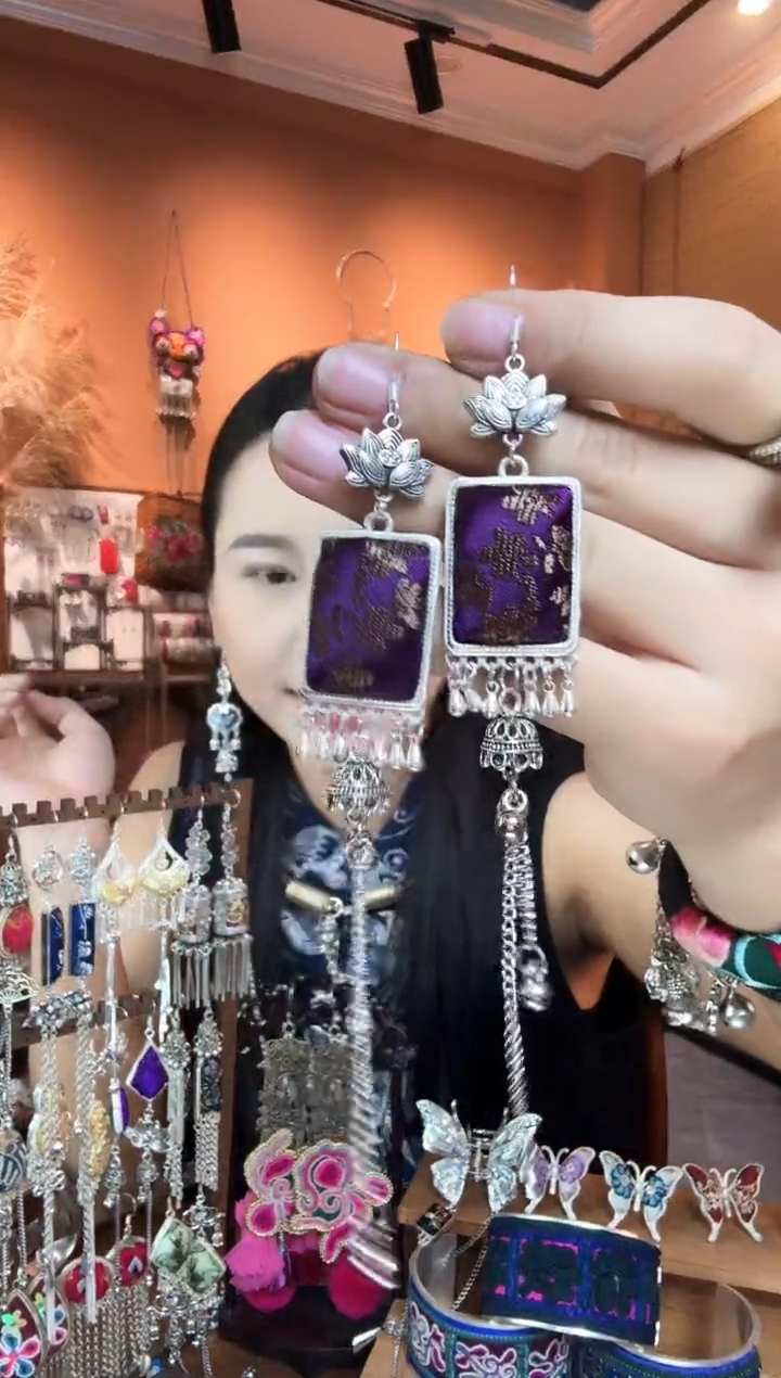 刺绣纯手工民族风耳环