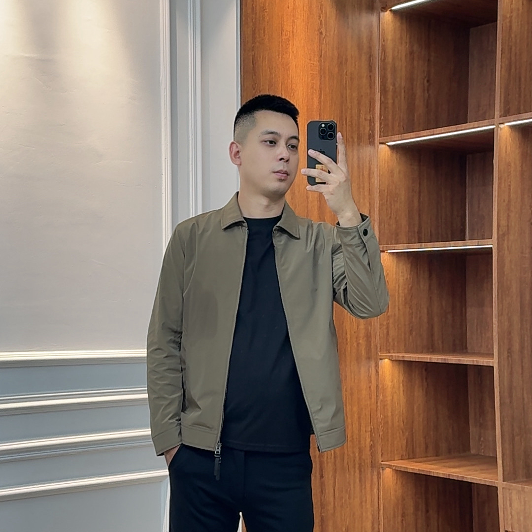 TUYA 男翻领常规款修身型水洗春季夹克立领外套商务男装白店-2265