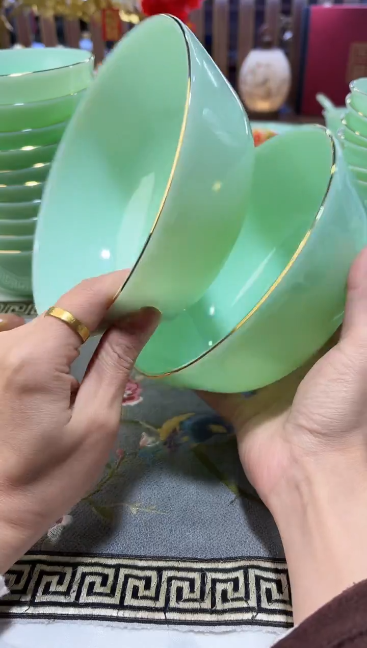 玉瓷 6.5英寸面碗2个景德镇陶瓷