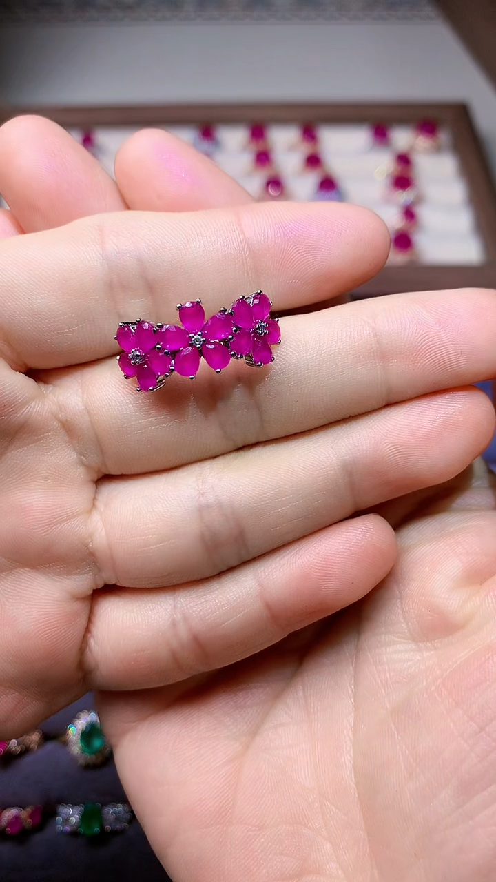 【闪购商品】红宝石戒指银S925镶嵌000