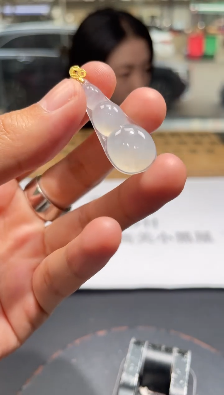 【闪购商品】翡翠颈饰18K金镶嵌缅甸A货翡翠