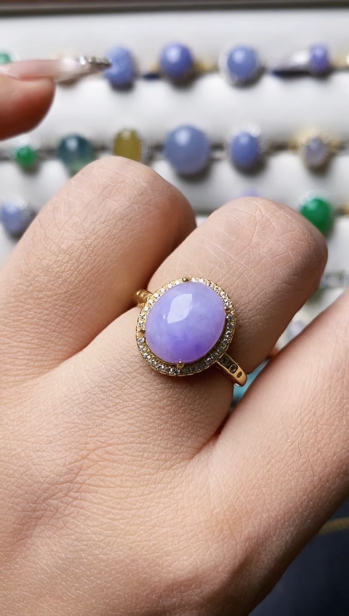 银S925镶嵌戒指翡翠0347