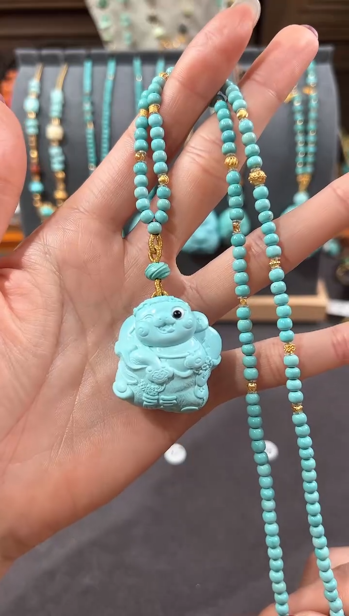 【闪购商品】绿松石颈饰18K金镶嵌绿松石项链