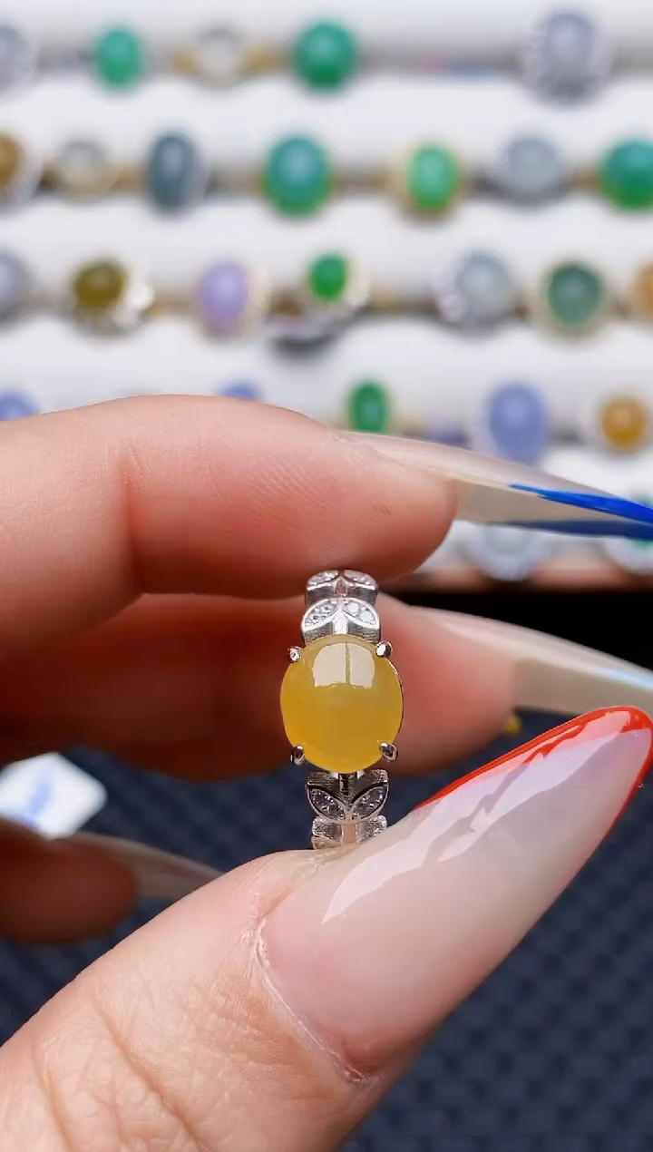 银S925镶嵌戒指翡翠2283