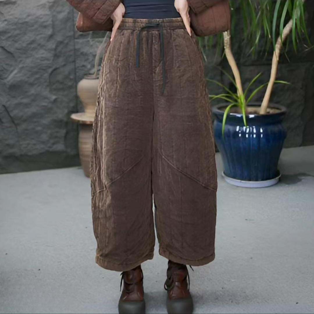 JJ【加厚棉裤】长裤无弹九分裤磨毛休闲裤复古宽松文艺做旧