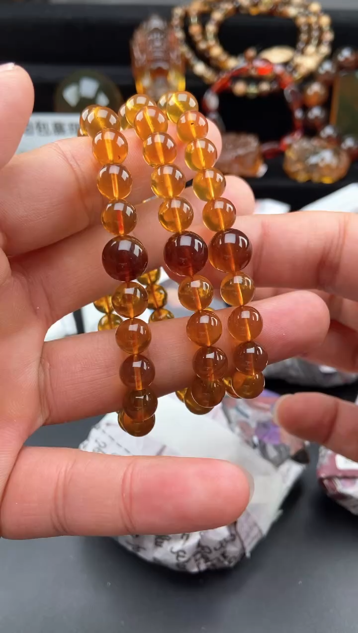 【闪购商品】琥珀手链未镶嵌鸿运当头手串【多样性发货其中一】