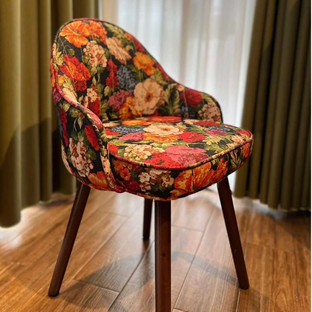 可旋转美式复古实木小椅子田园风格单人靠背餐椅阳台椅子旋转书椅