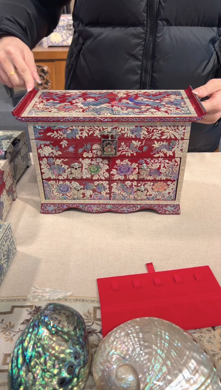 【闪购商品】大翘角首饰盒弘贝雅螺钿漆器文化馆