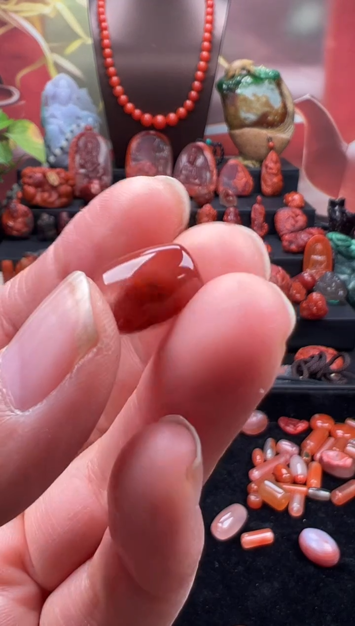 未镶嵌桶珠南红玛瑙13*9.6mm