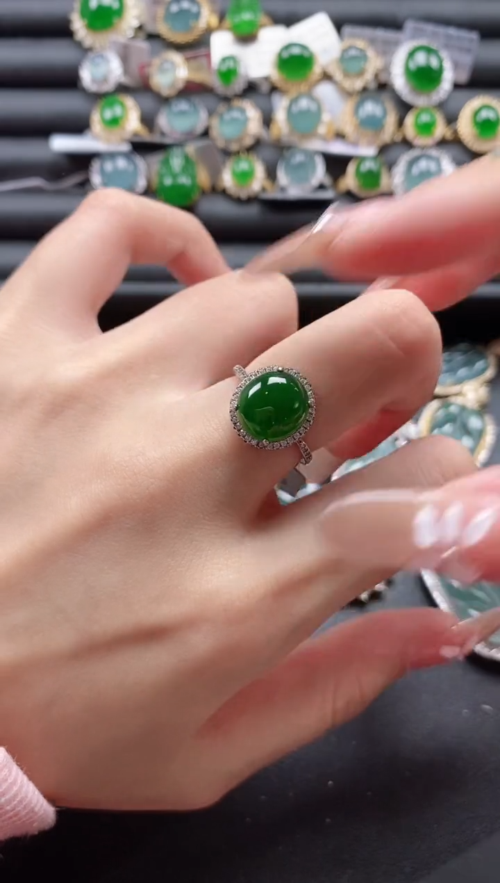 【闪购商品】翡翠戒指银S925镶嵌51151