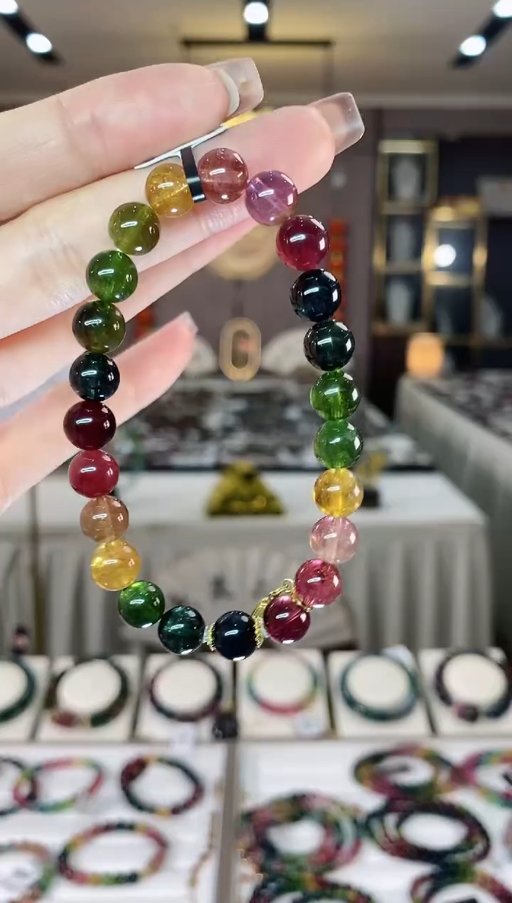 【闪购商品】碧玺单圈手串8mm+未镶嵌一物一证dan