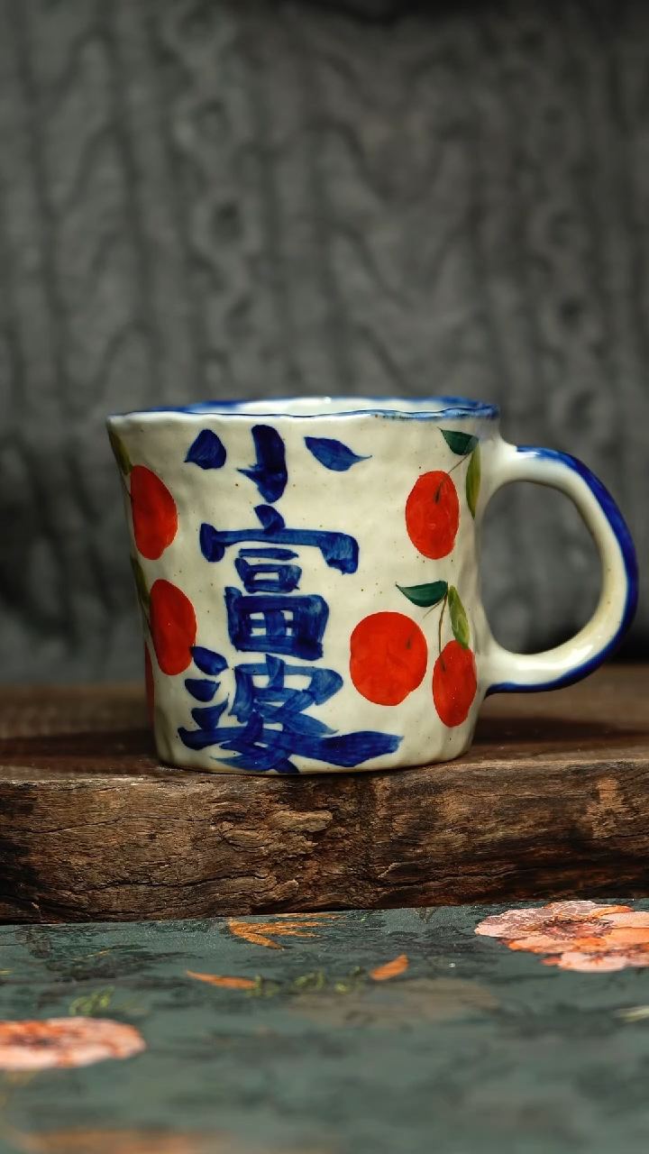 【闪购商品】杯釉下彩手工手绘同款陶器