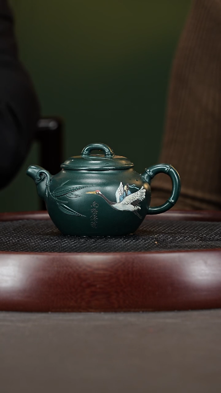 茶壶紫砂26ZWP南极仙翁 可心绿泥270cc