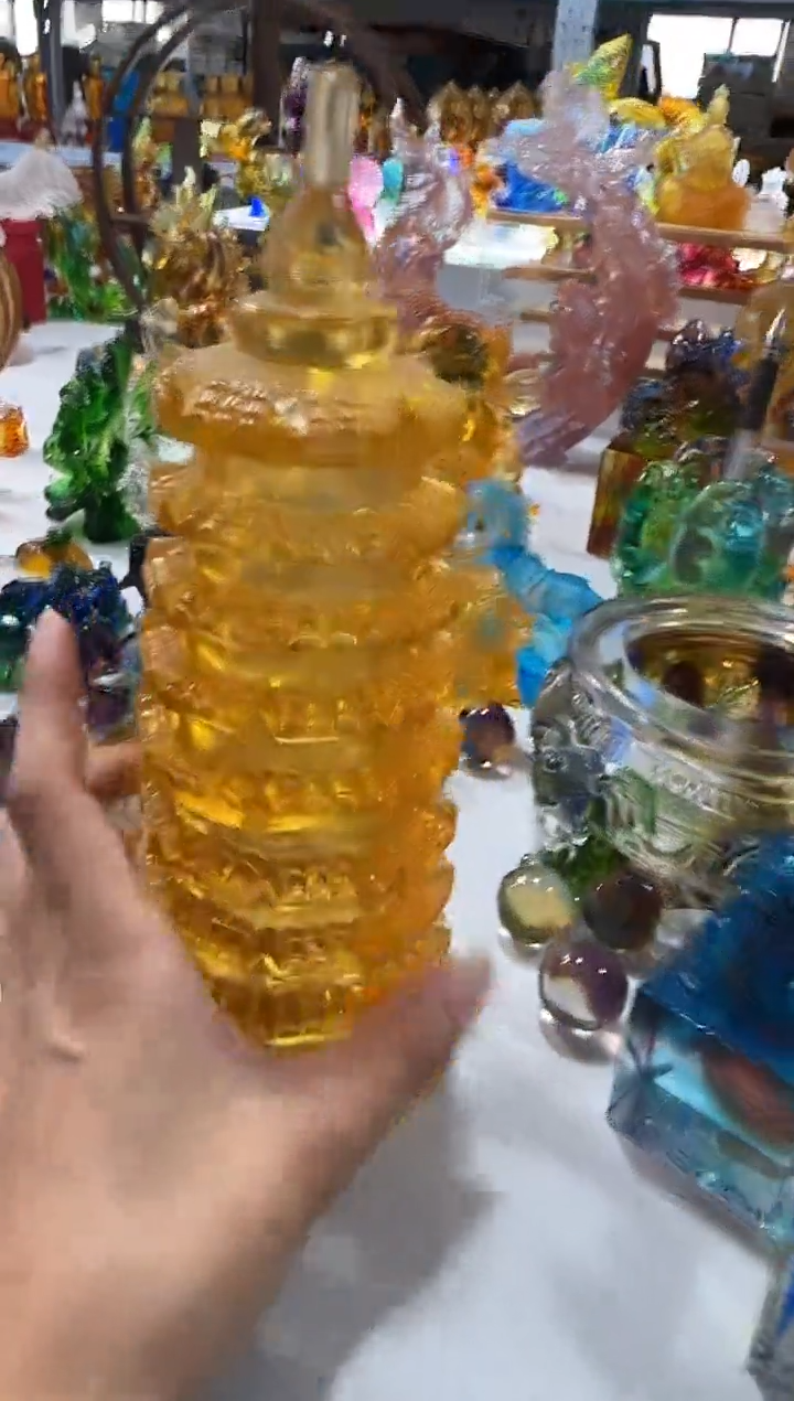 琉璃手工艺品文昌塔  微瑕·不退不换·介意勿拍 