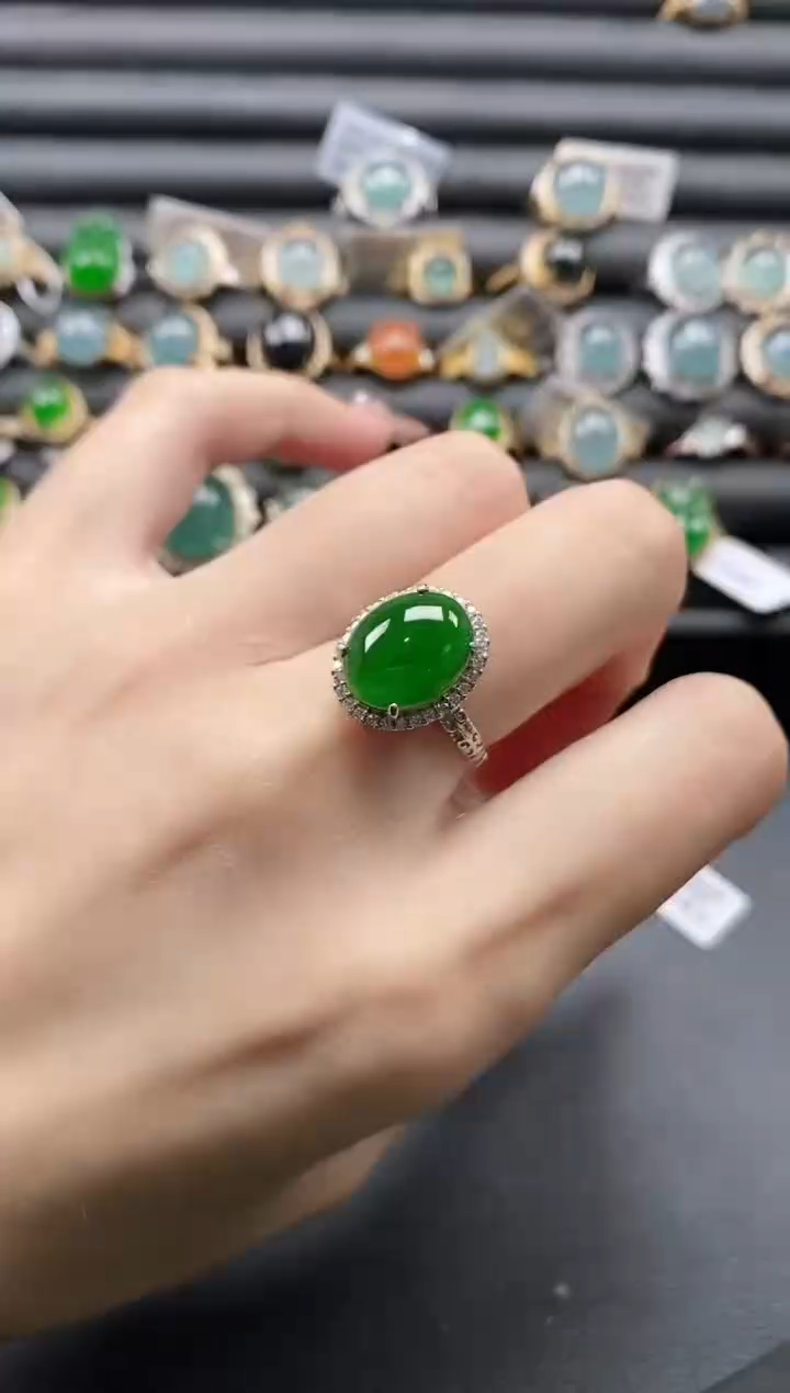【闪购商品】翡翠戒指银S925镶嵌11111