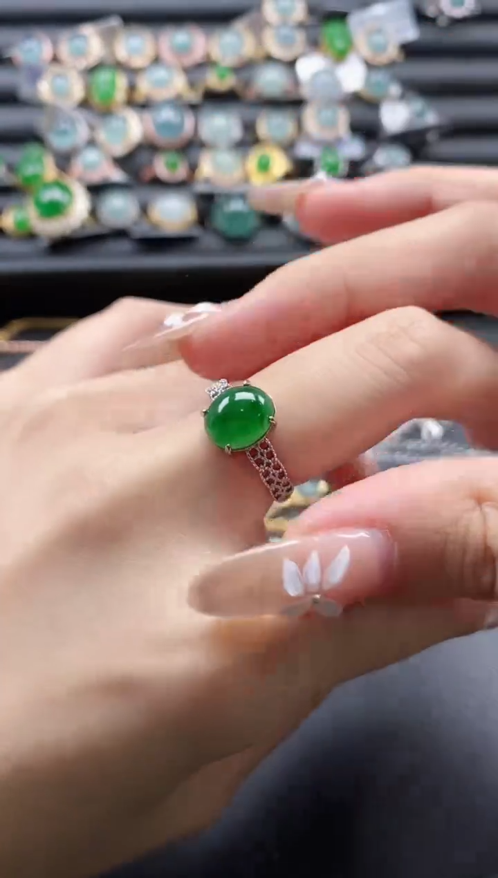 【闪购商品】翡翠戒指银S925镶嵌51511