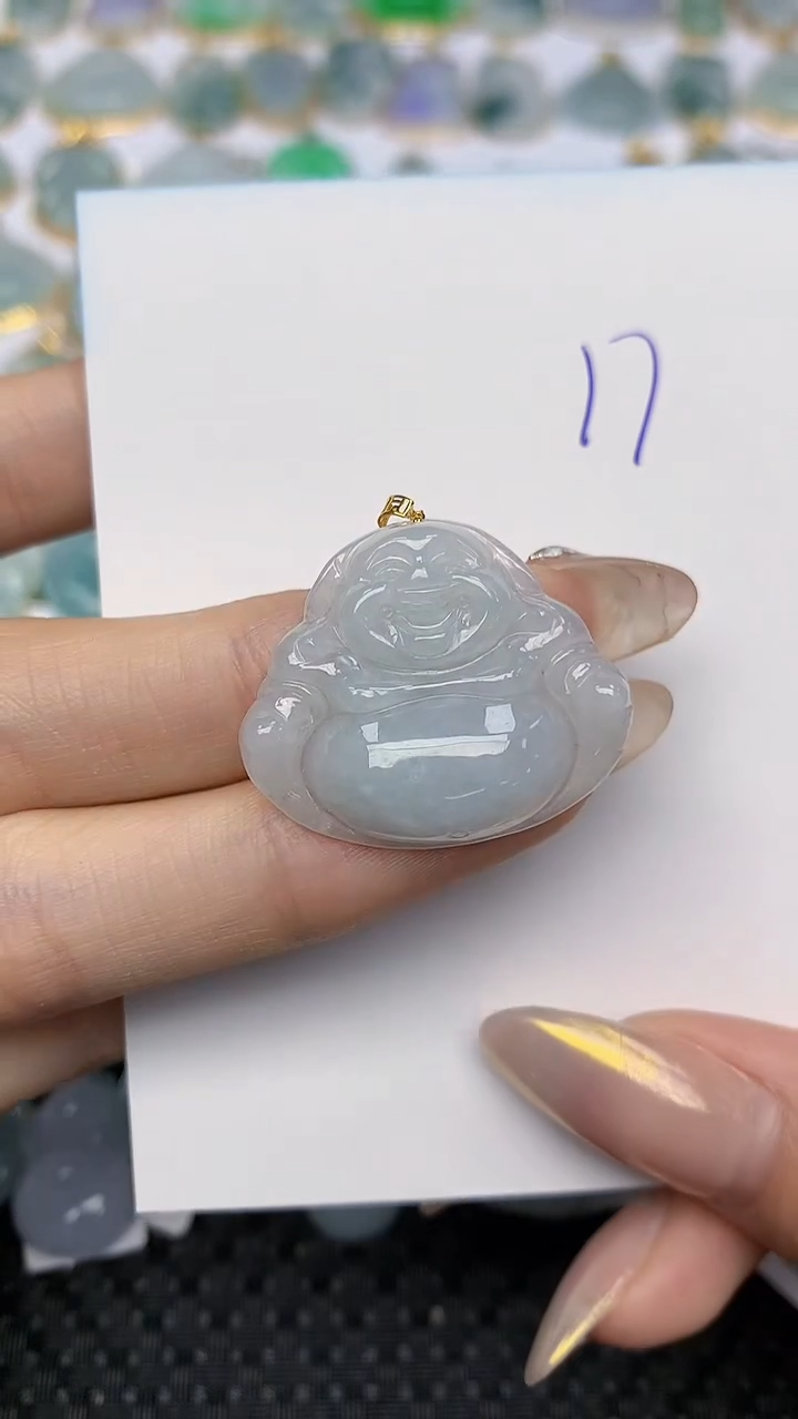 【闪购商品】翡翠18K金镶嵌颈饰天然翡翠A货