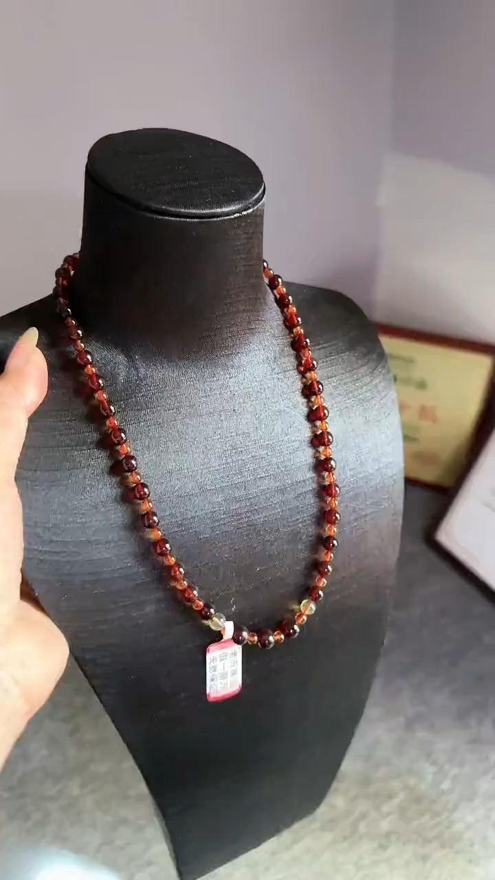 未镶嵌颈饰琥珀规格微瑕血珀塔链#25