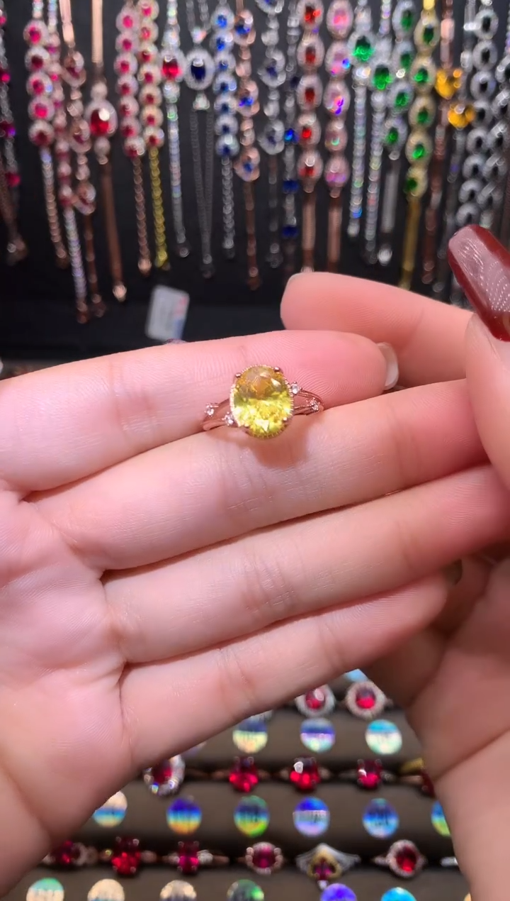 【闪购商品】水晶戒指银S925镶嵌玫瑰金