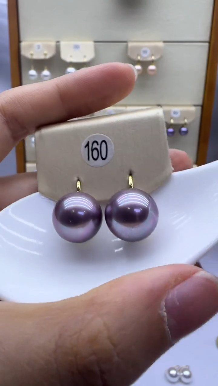 银S925镶嵌耳饰淡水珍珠160