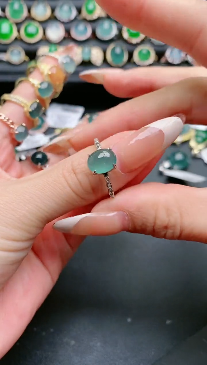 【闪购商品】翡翠戒指银S925镶嵌1111111