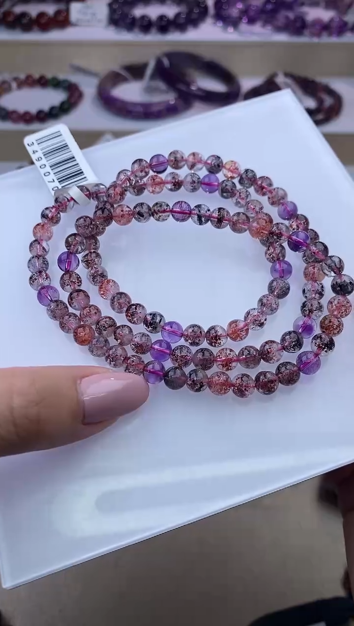 水晶手链未镶嵌黑加仑超七多圈6m+