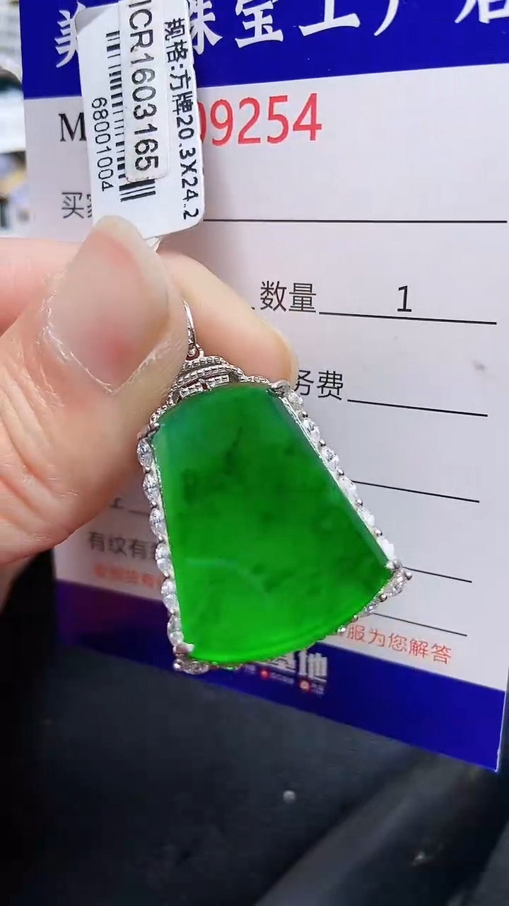 颈饰银S925镶嵌翡翠9254