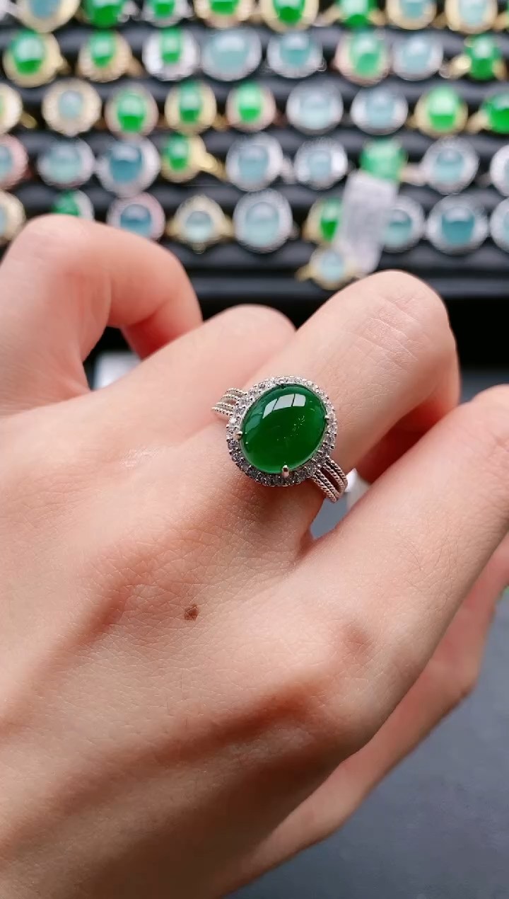 【闪购商品】翡翠戒指银S925镶嵌11111