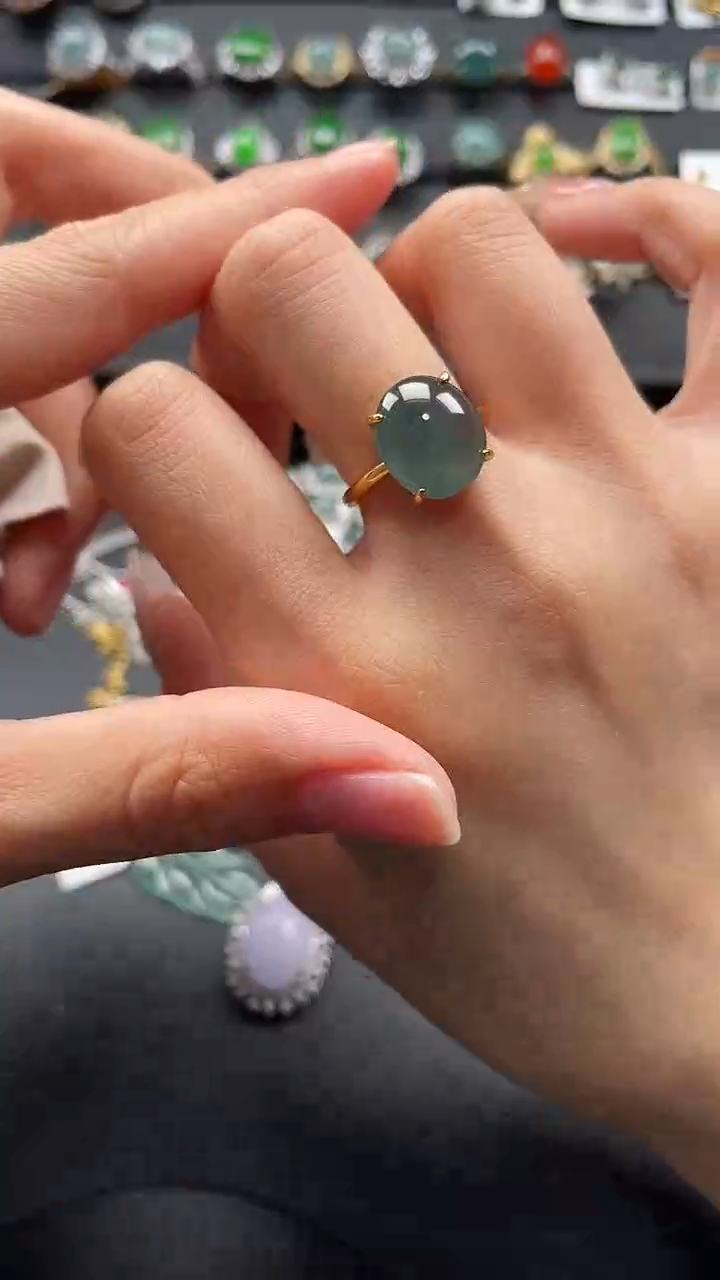 【闪购商品】翡翠戒指银S925镶嵌36536