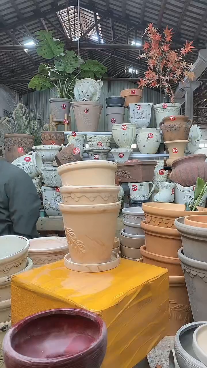 【闪购商品】缸3个13*13（红白）巴洛克香草橄榄有托