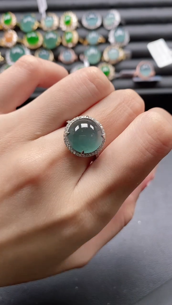 【闪购商品】翡翠戒指银S925镶嵌51151