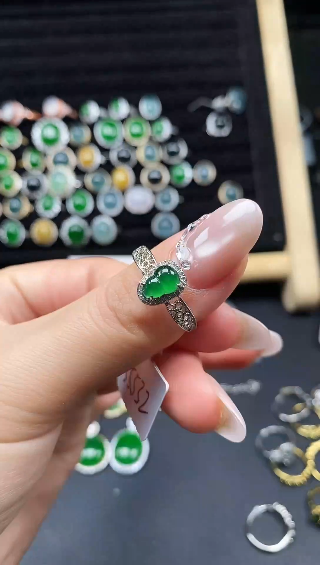 银S925镶嵌戒指翡翠111