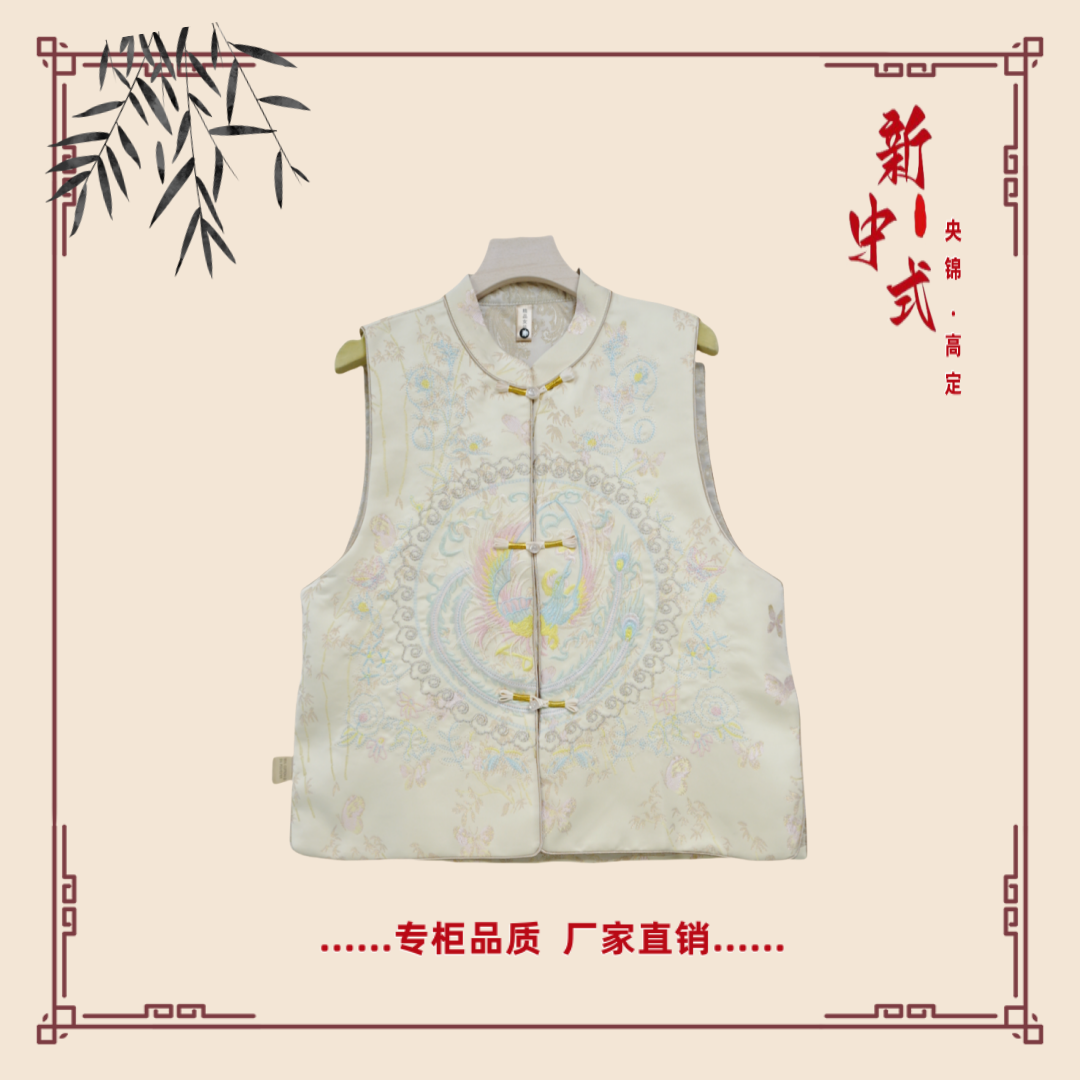【花雀】春季新款新中式国风文艺气质返潮复古国潮文化女士马夹