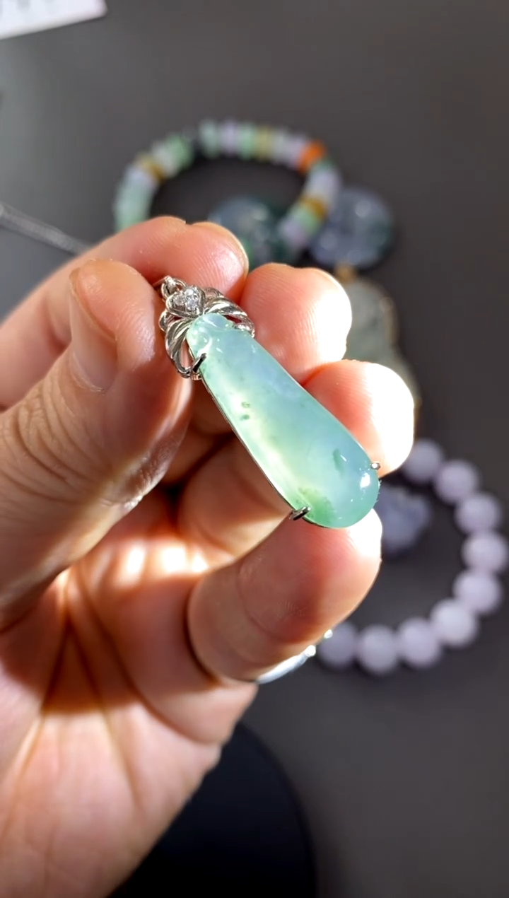 【闪购商品】翡翠颈饰银S925镶嵌买断价