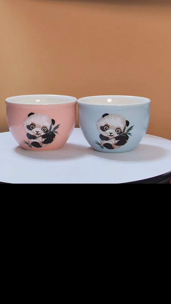 【闪购商品】对杯彩绘熊猫主人对杯
