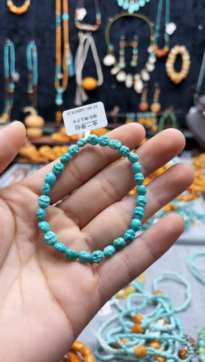 【闪购商品】绿松石手链未镶嵌弥勒手链