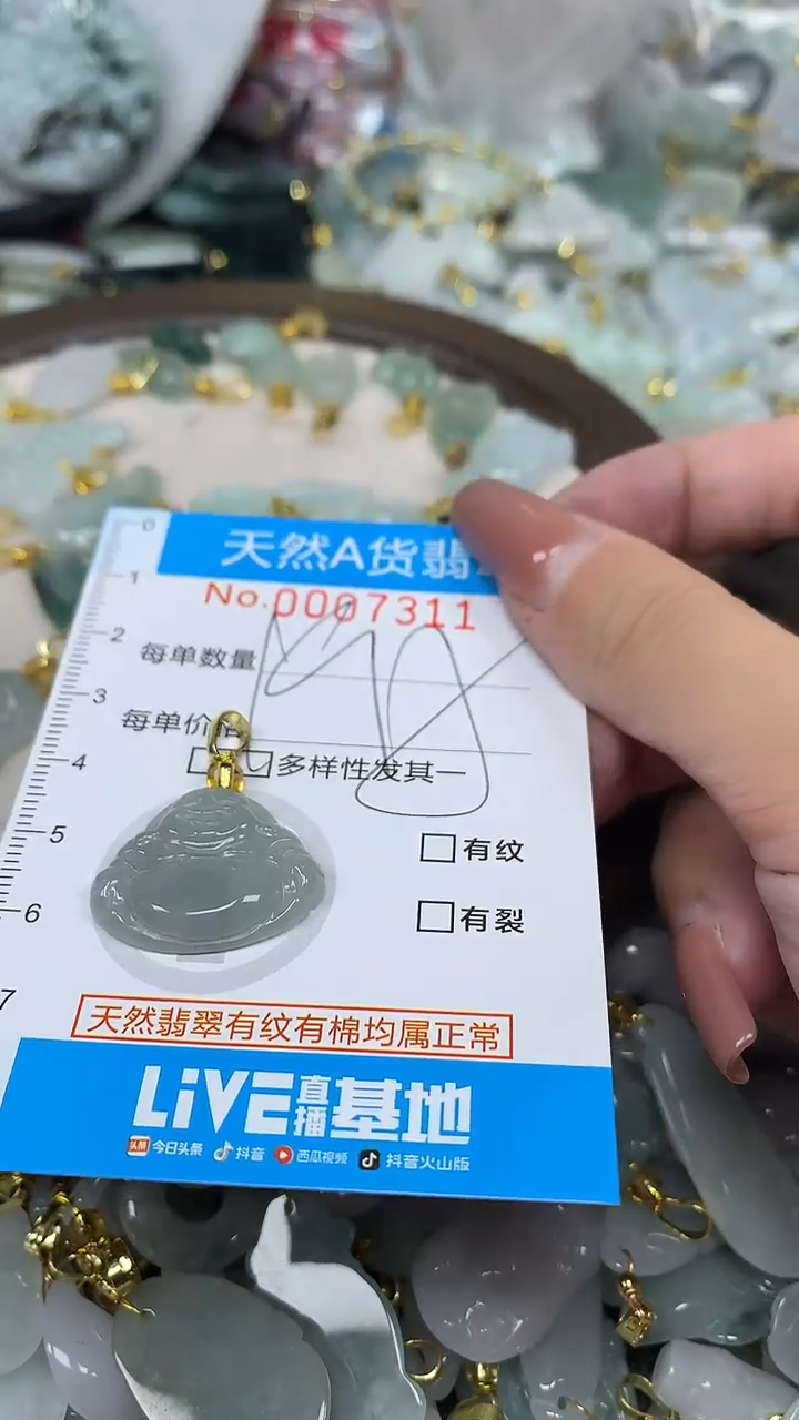 翡翠未镶嵌颈饰净货挂件-7311