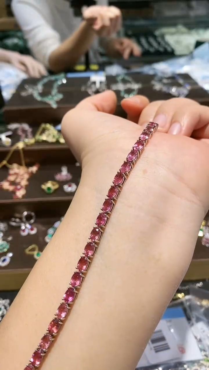 【闪购商品】碧玺手链银S925镶嵌手链