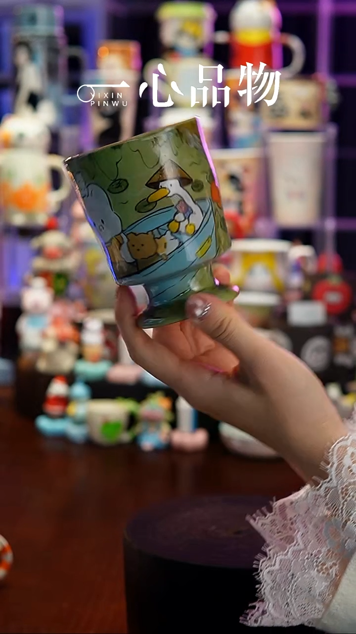 杯子瓷Y390景德镇手工手绘杯子摆件