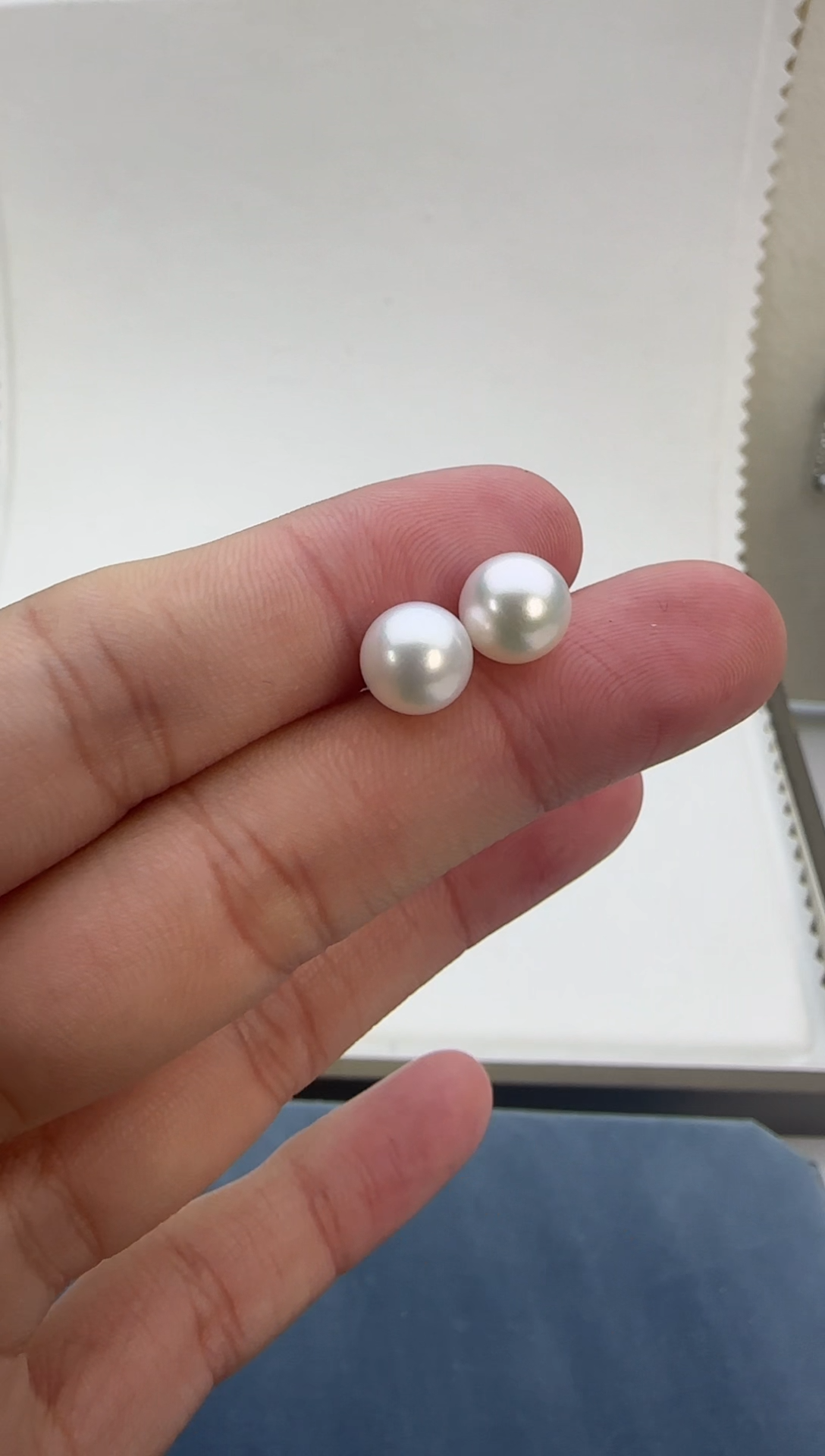 【闪购商品】海水珍珠耳饰18K金镶嵌7-7.5