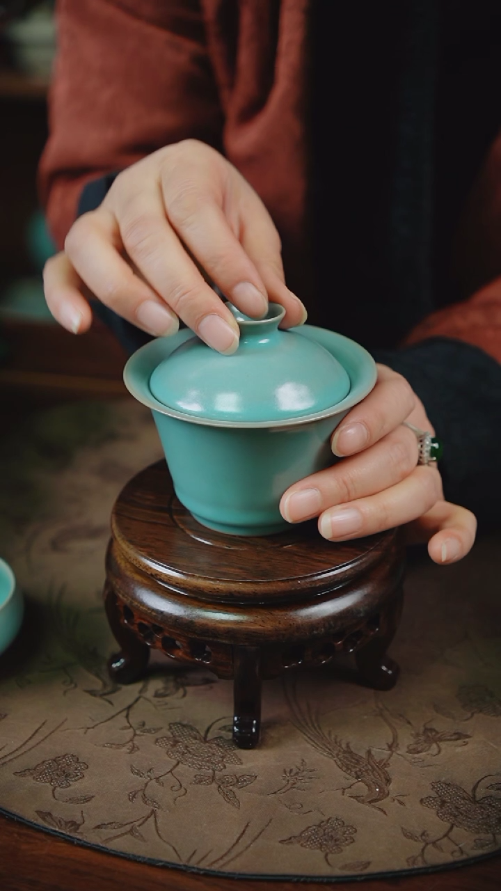 【闪购商品】杯105汝瓷纯手工两才盖碗