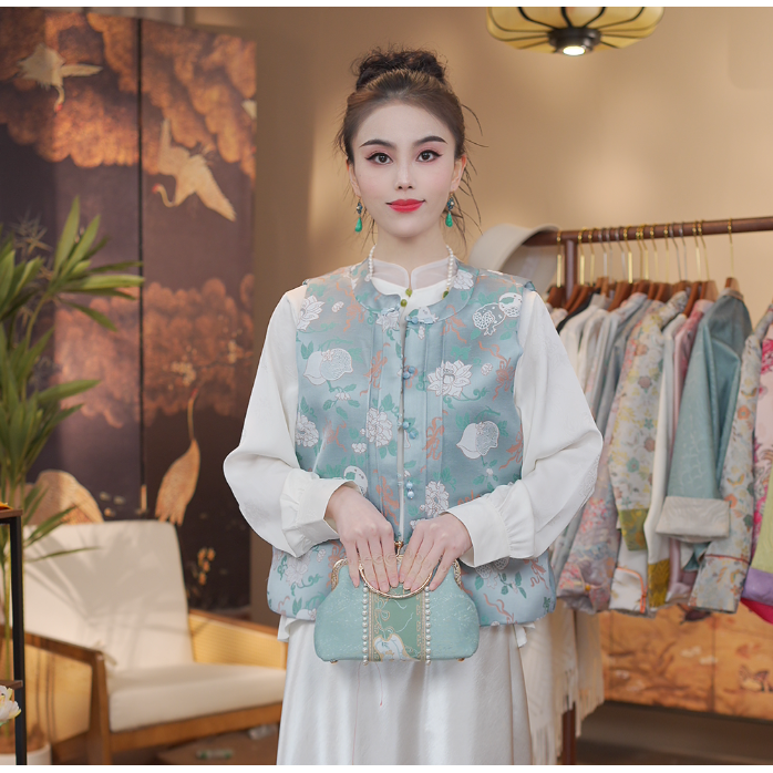 《 词序-马夹》新中式提花复古百搭高定马夹